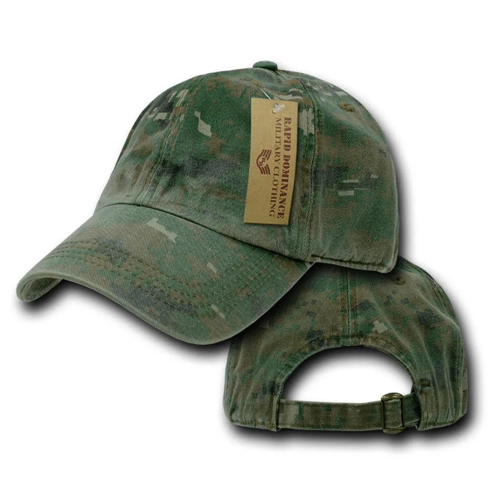 1 Dozen Relaxed Cotton Military Vintage Washed Polo Camo Hats Caps Wholesale Lots!