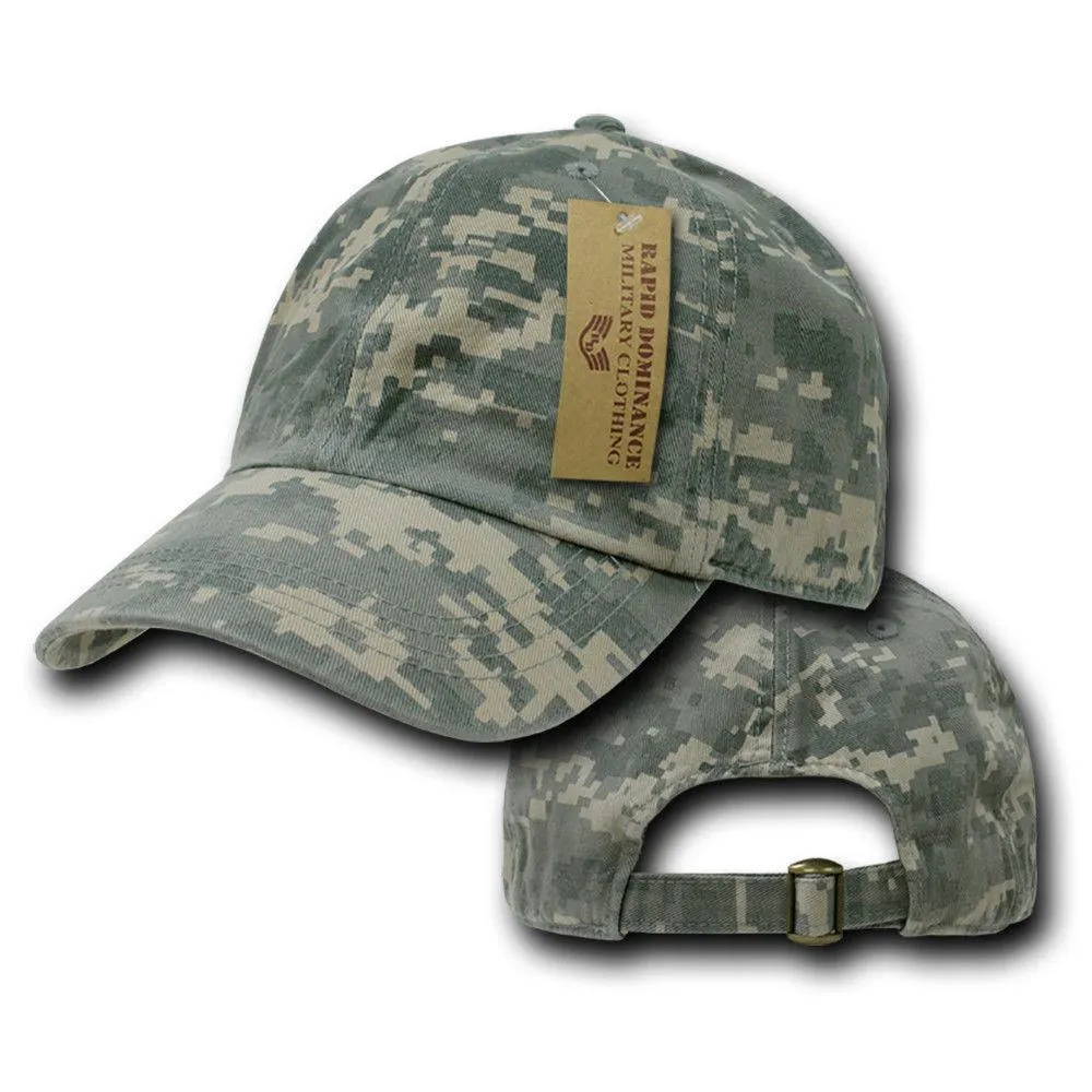 1 Dozen Relaxed Cotton Military Vintage Washed Polo Camo Hats Caps Wholesale Lots!