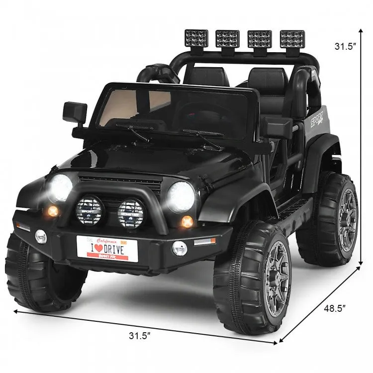 12V 2-Seater Ride on Truck with Remote Control and Storage Room