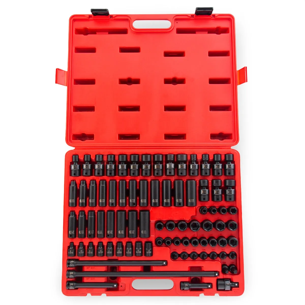 3/8" Drive Master Impact Socket Set, 80 Piece Set SUN3580