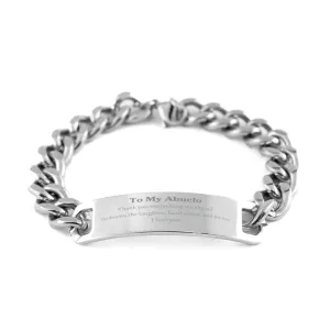 Abuelo Cuban Chain Stainless Steel Bracelet Thank You for Everything Engraved Abuelo Gift for Birthday Christmas Veterans Day