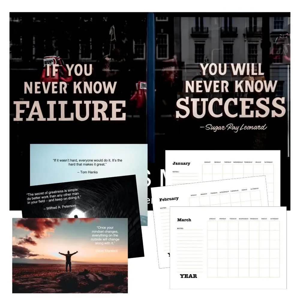 Achieve a Success Mindset Calendar PLR