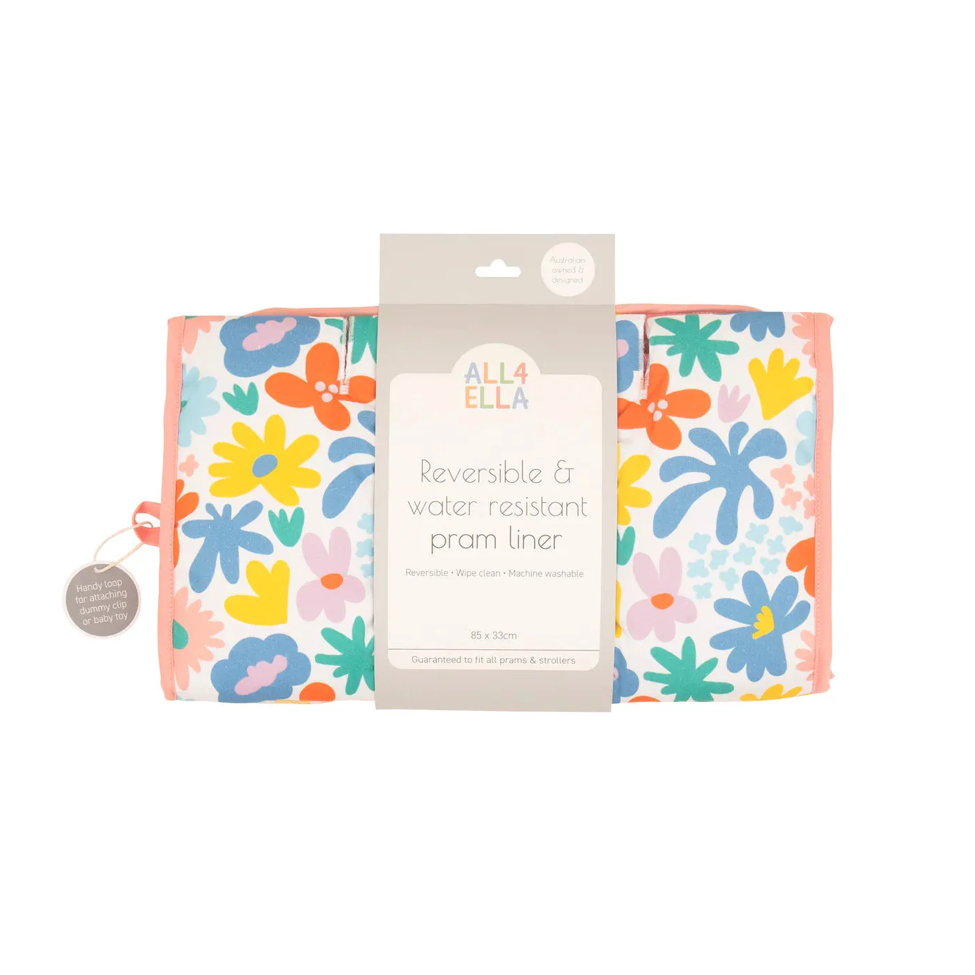 All 4 Ella - Reversible Pram Liner - Bright Floral