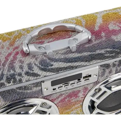 animal print bling wireless bluetooth boombox