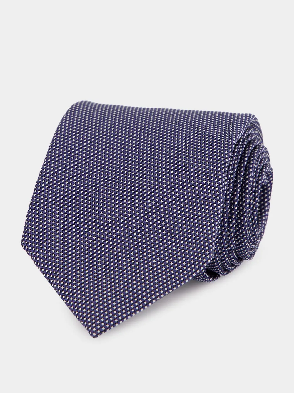 Avian Blue Dot Pattern Silk Tie