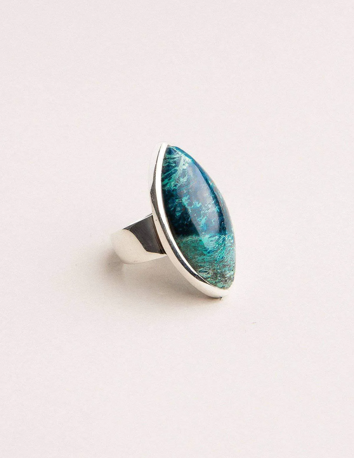 Azurite Malachite Gemstone Ring - One of a Kind