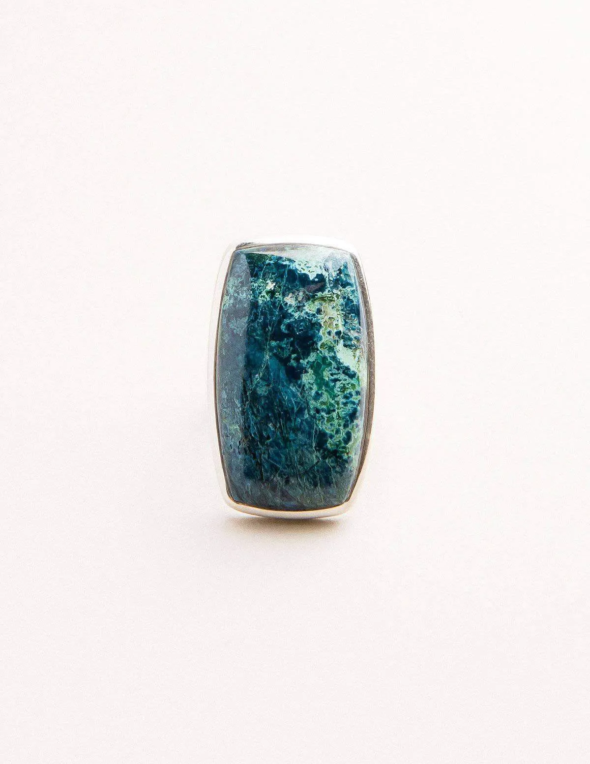 Azurite Malachite Square Gemstone Ring - One-of-a-Kind