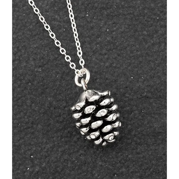 Back To Nature Pine Cone Silver Plated Necklace