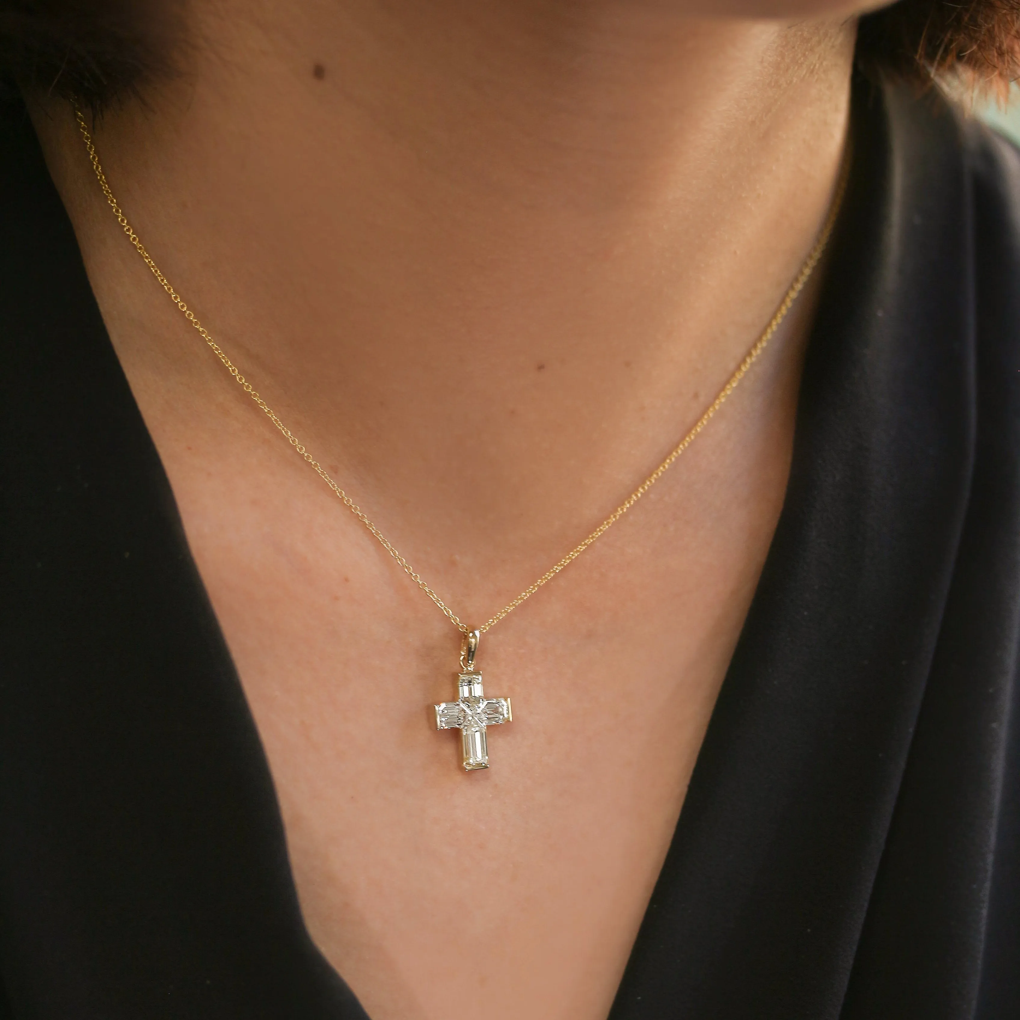 Baguette One-of-A-Kind Cross Pendants