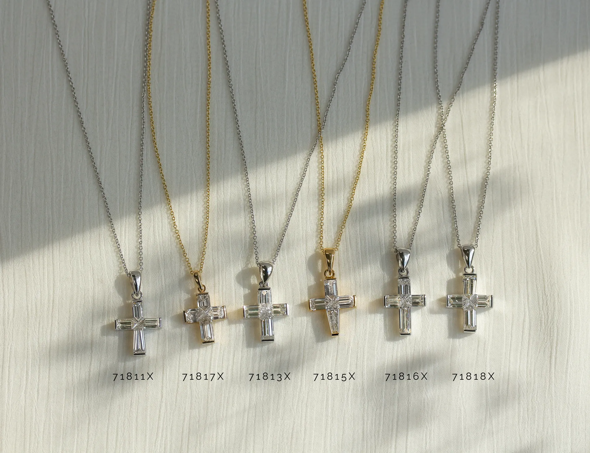 Baguette One-of-A-Kind Cross Pendants