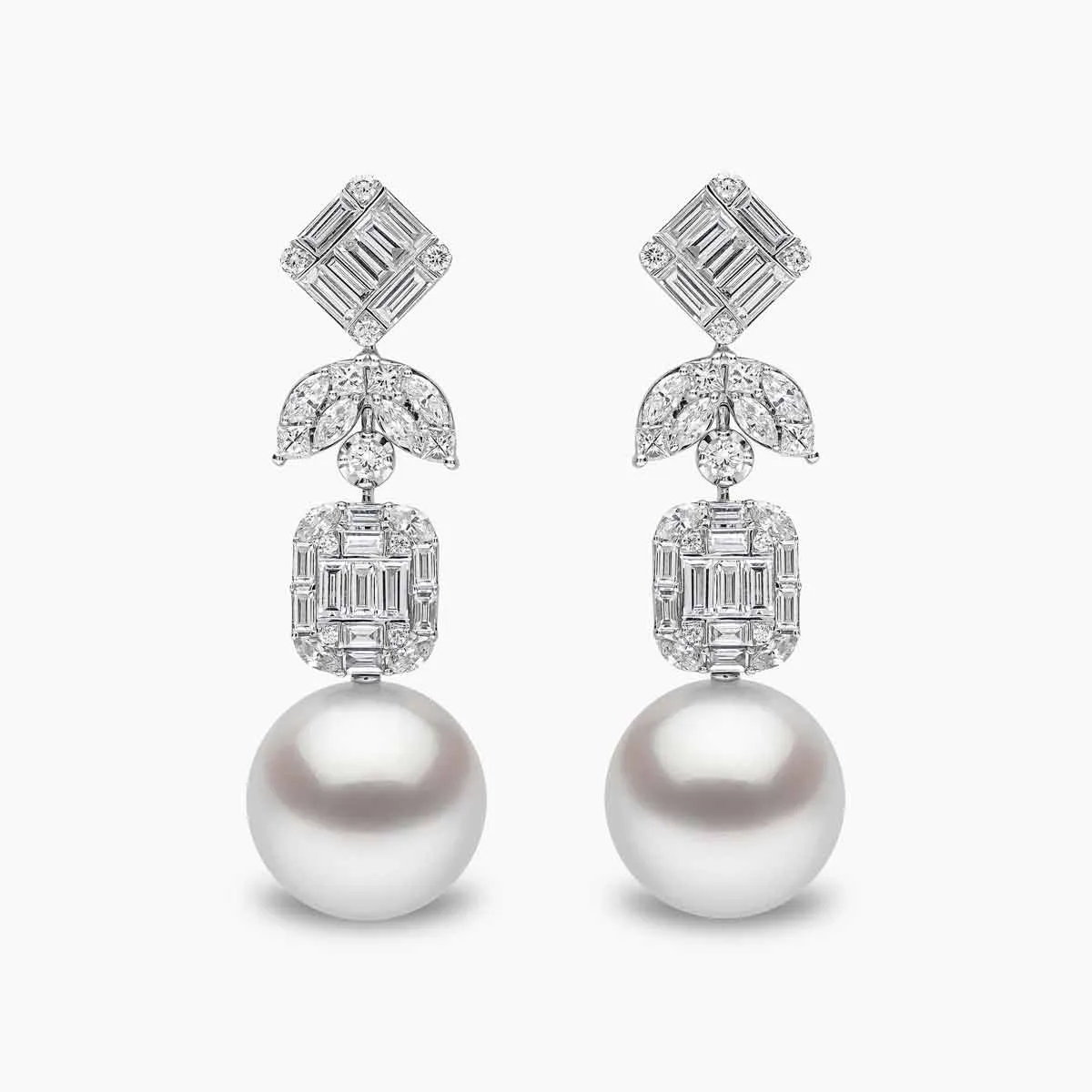 Buckingham 18K Gold South Sea Pearl Diamond Earrings