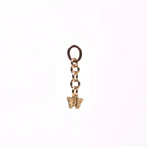 Butterfly Chain Link Drop Earring •  14k yellow gold