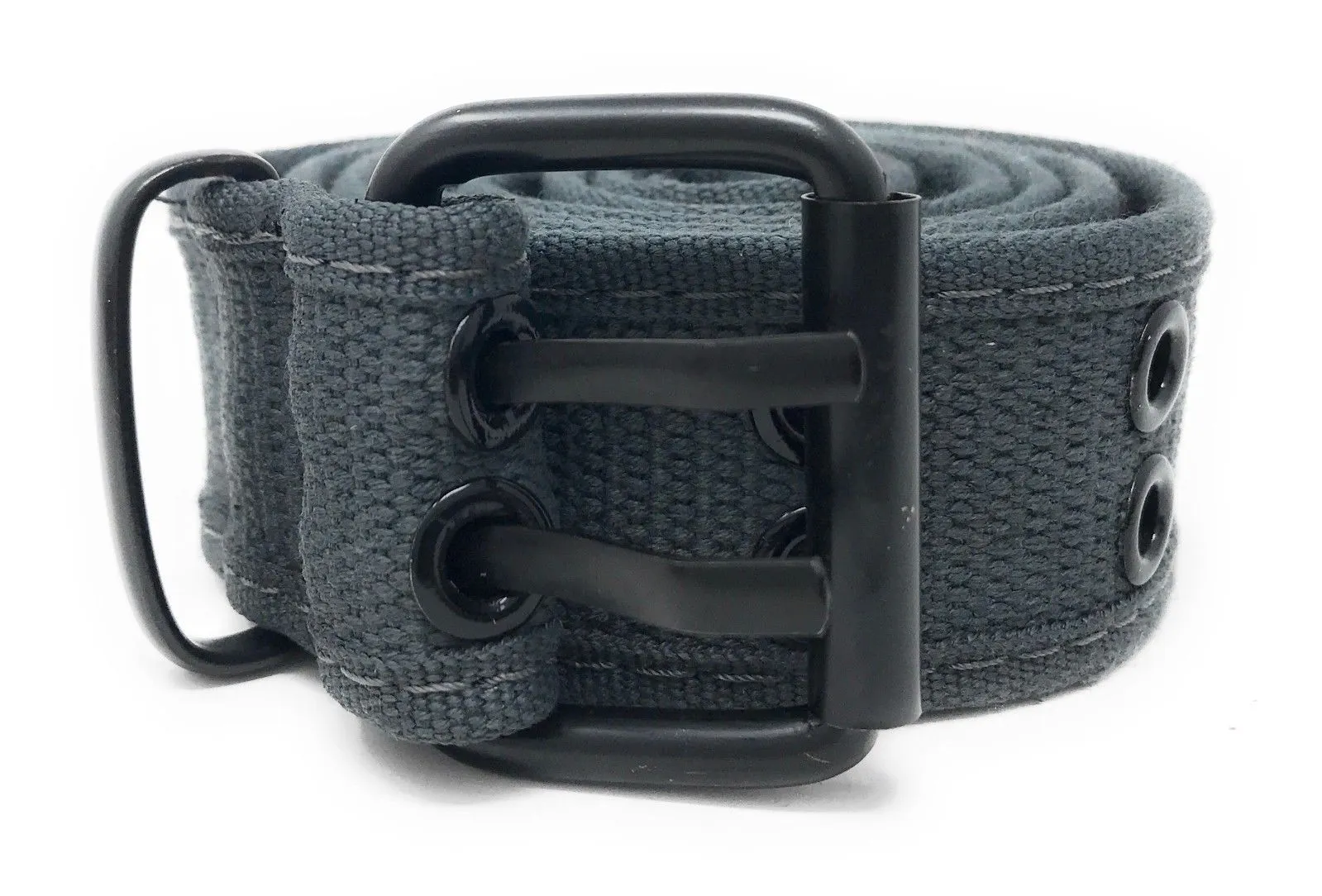 Casaba Canvas Belts Double Row 2 Holes Grommet Fabric Military Mens Women Unisex