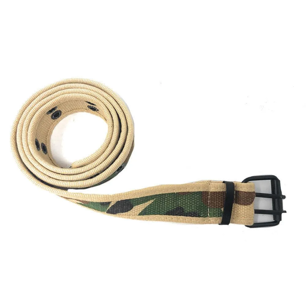 Casaba Canvas Belts Double Row 2 Holes Grommet Fabric Military Mens Women Unisex