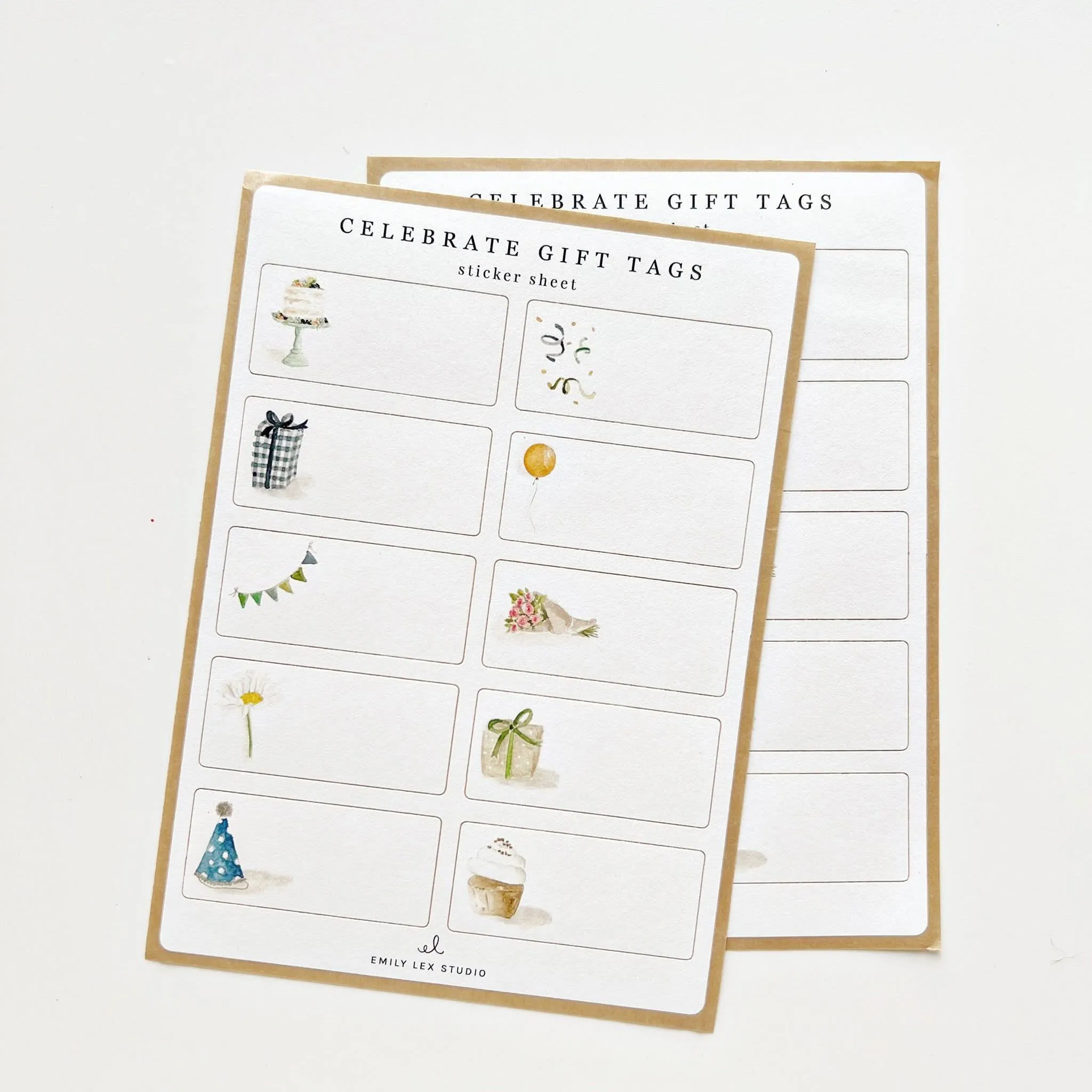 celebrate gift tag sticker sheets