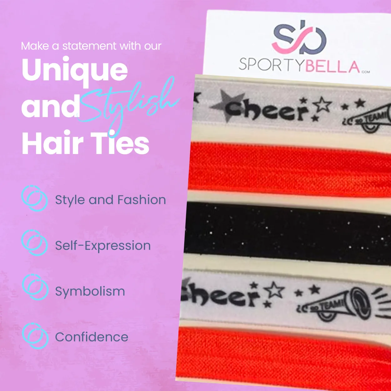 Cheer Hair Ties - 8 Colors