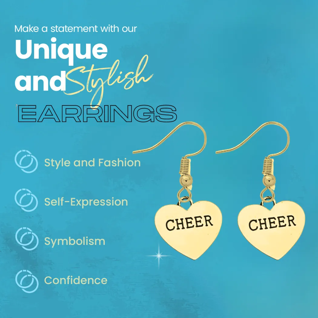 Cheer Heart Charm Earrings