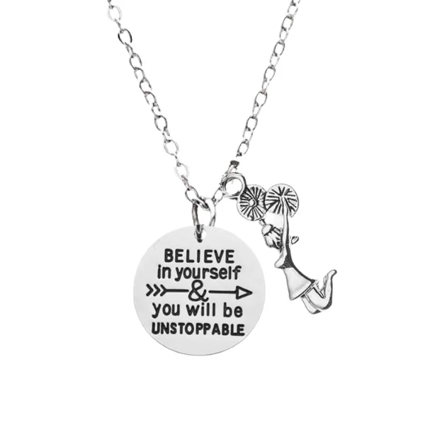 Cheer Necklace - Believe in Yourself - Pick Charm