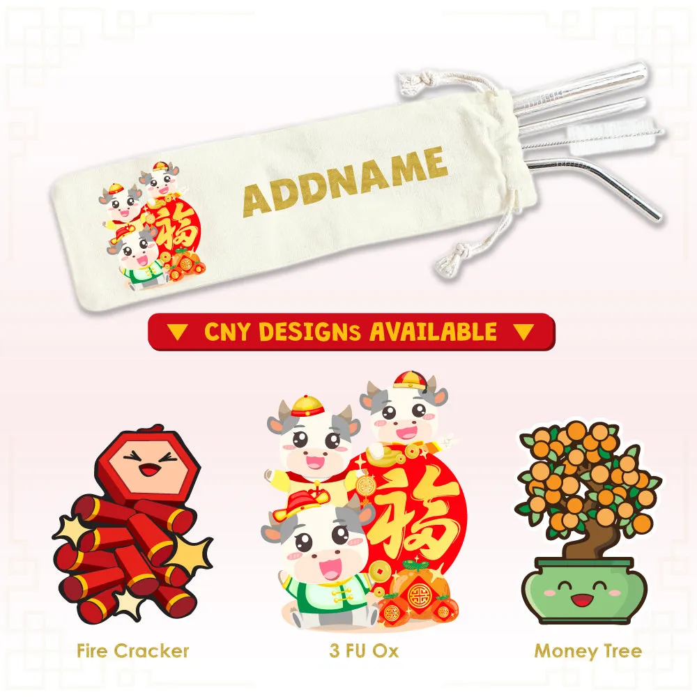 Chinese New Year Eco-friendly Reusable Straw Set [FREE Custom Add Name]