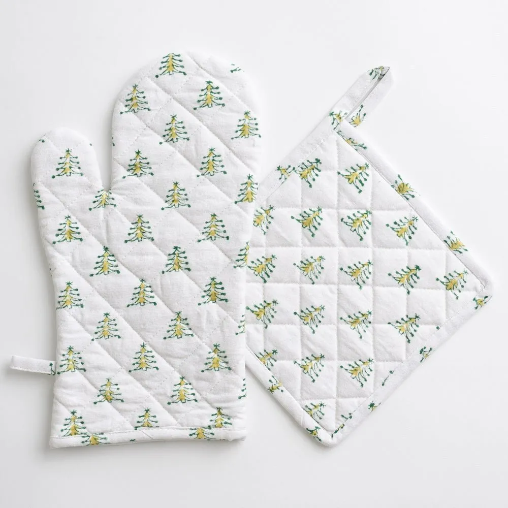 Christmas Tree Oven Mitt Set