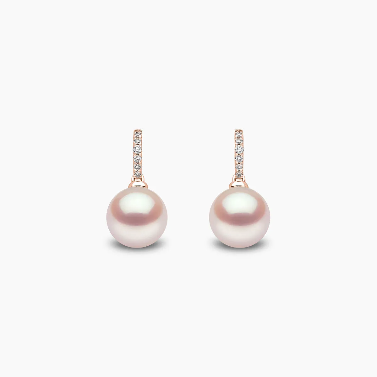 Classic 18K Gold Freshwater Pearl and Diamond Earrings