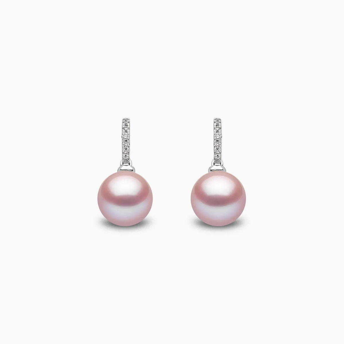 Classic 18K Gold Freshwater Pearl and Diamond Earrings