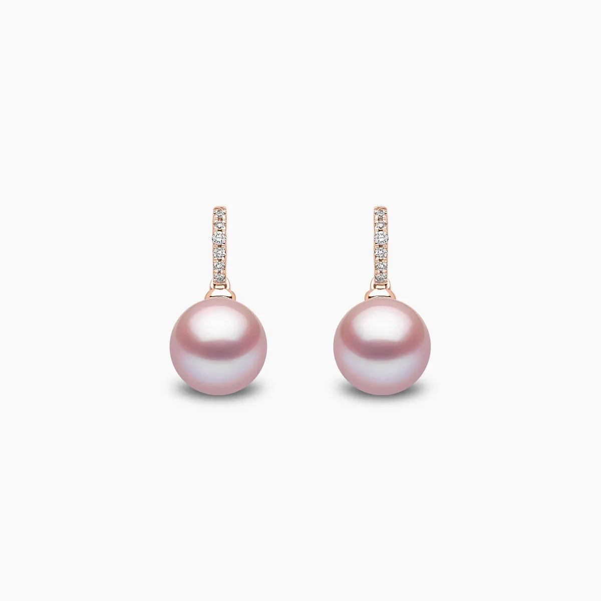 Classic 18K Gold Freshwater Pearl and Diamond Earrings