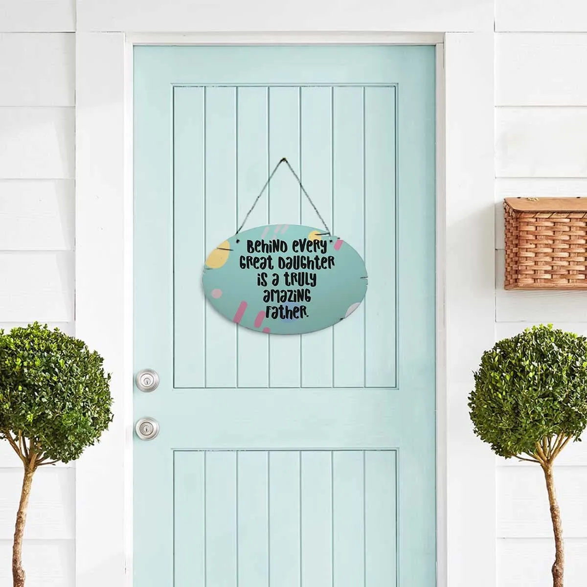 Crazyify Behind Every Great Daughter Is A Truly Amazing Father Printed Wall Hanging for Father/Dad | Wall Hanging For Father | Gifts For Fathers Day