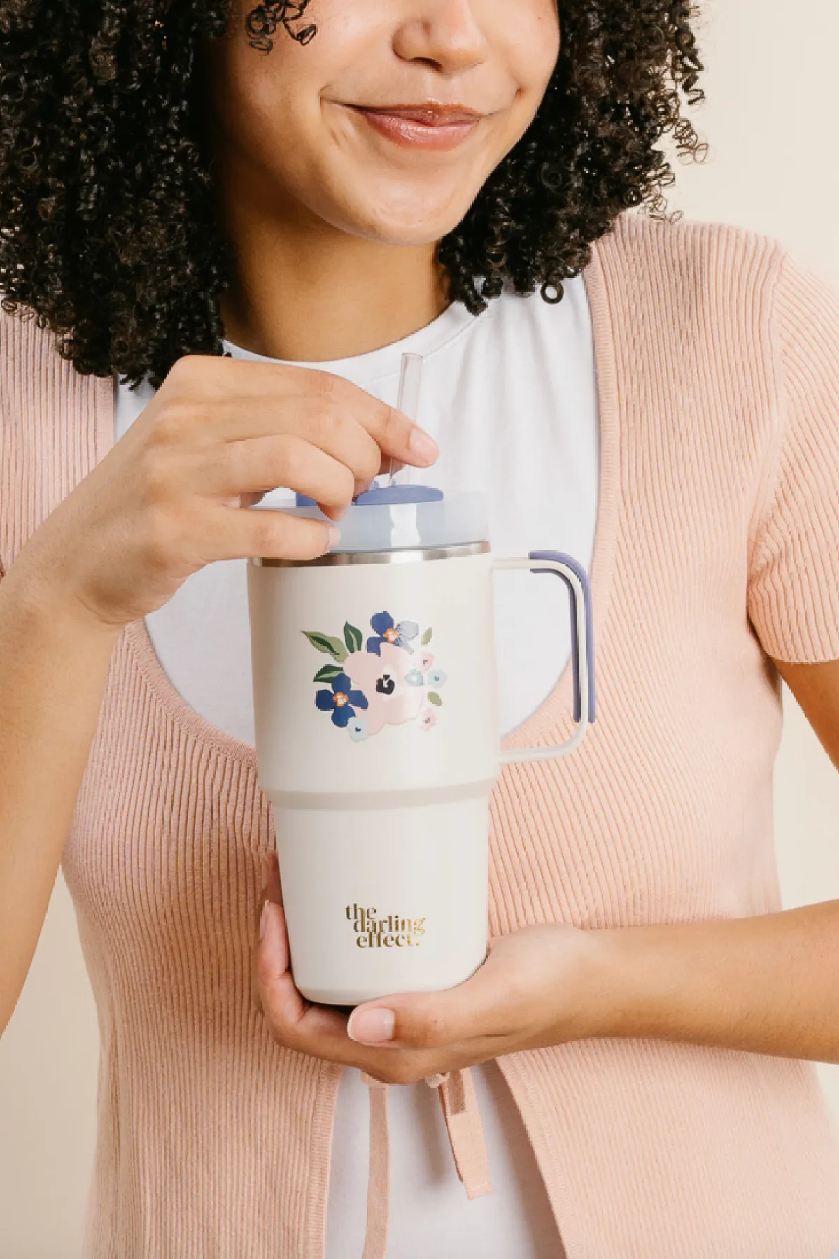 Cream Bloom 20oz Mini On-The-Go Tumbler