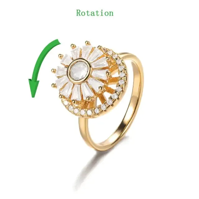 Crystal Sunflower Rings For Women