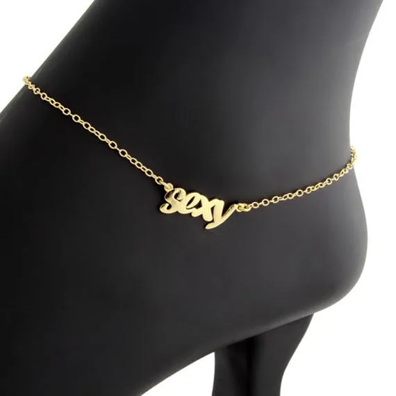 Custom Name Anklet- Gifts For Women- 18k Gold Plated Anklet