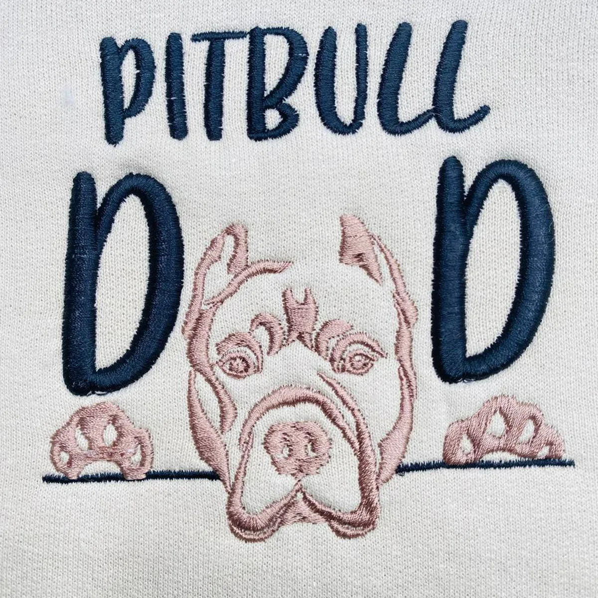 Custom Pitbull Dog Dad Embroidered Collar Shirt, Personalized Shirt with Dog Name, Best Gifts for Pitbull Lovers