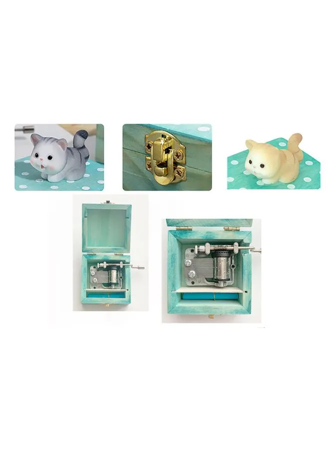 Cute Wooden Hand Crank Music Box, Mini Music Box Gift With Lovely Tune and Design, Rabbit