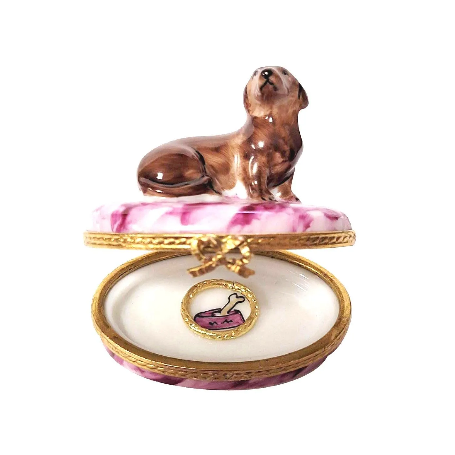 Dachshund with Removable Brass Dog Collar