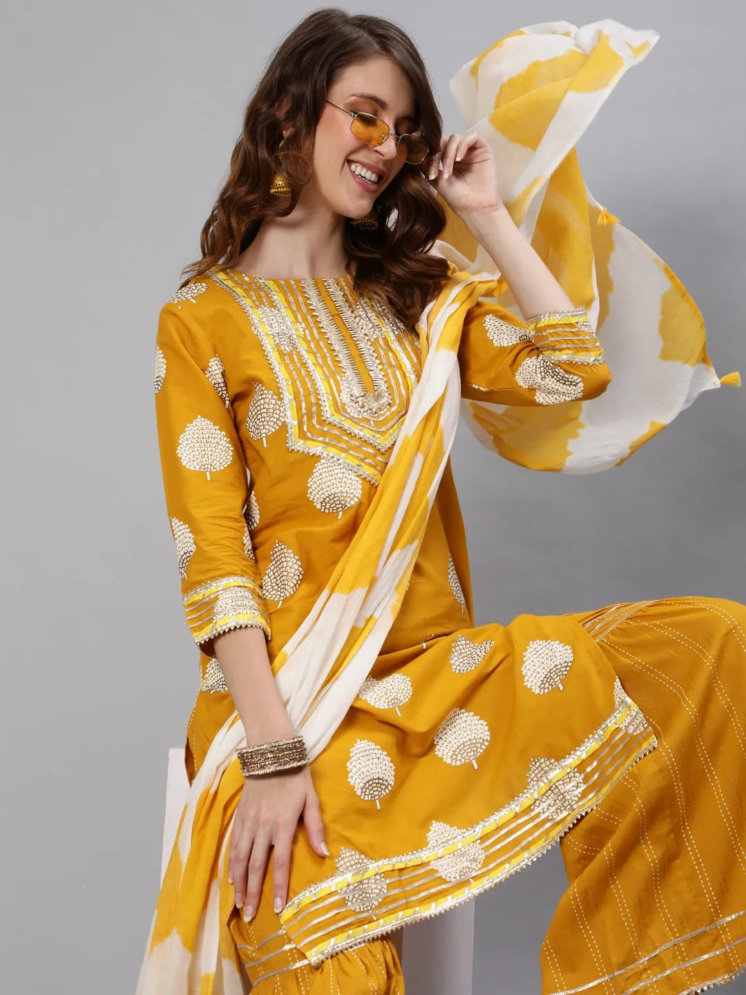 Designer Yellow Kurta Set