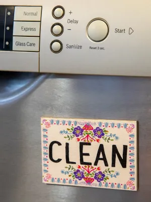 Dishwasher Magnet - Floral Border