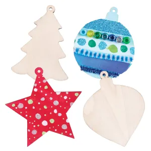 DIY Wooden Christmas Ornaments Assorted Pack of 12