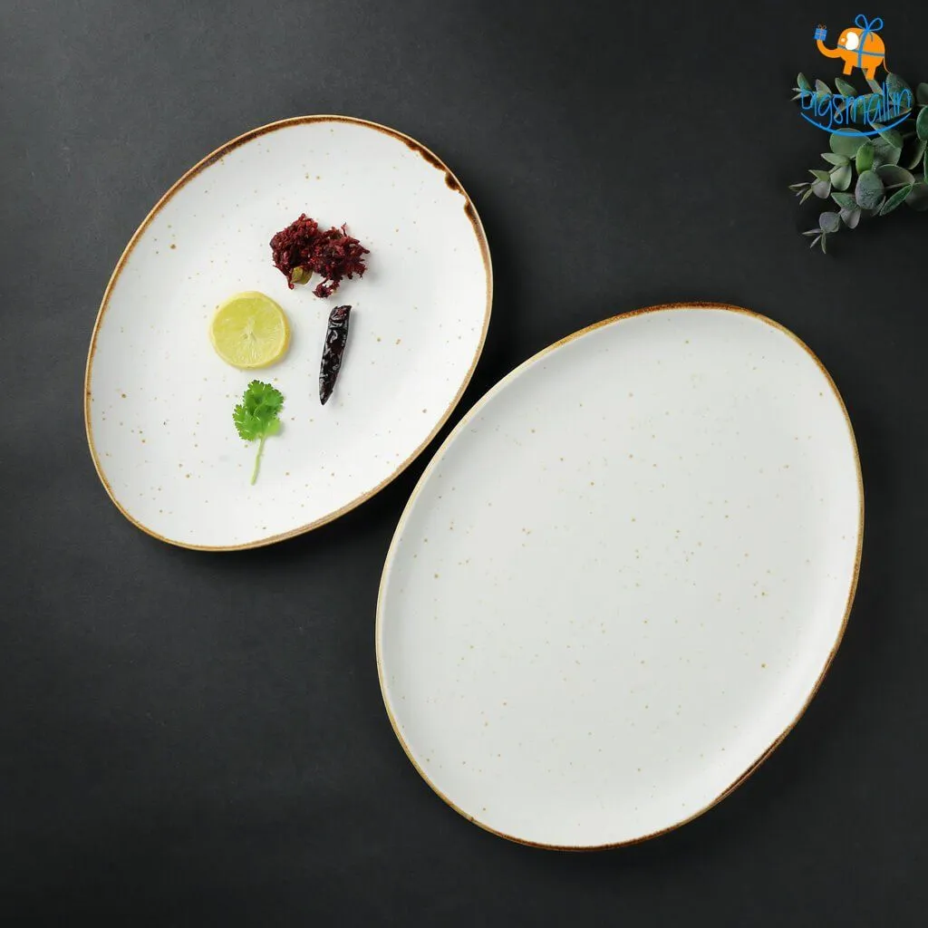 Egg Shaped Artisan Plates - Set of 2