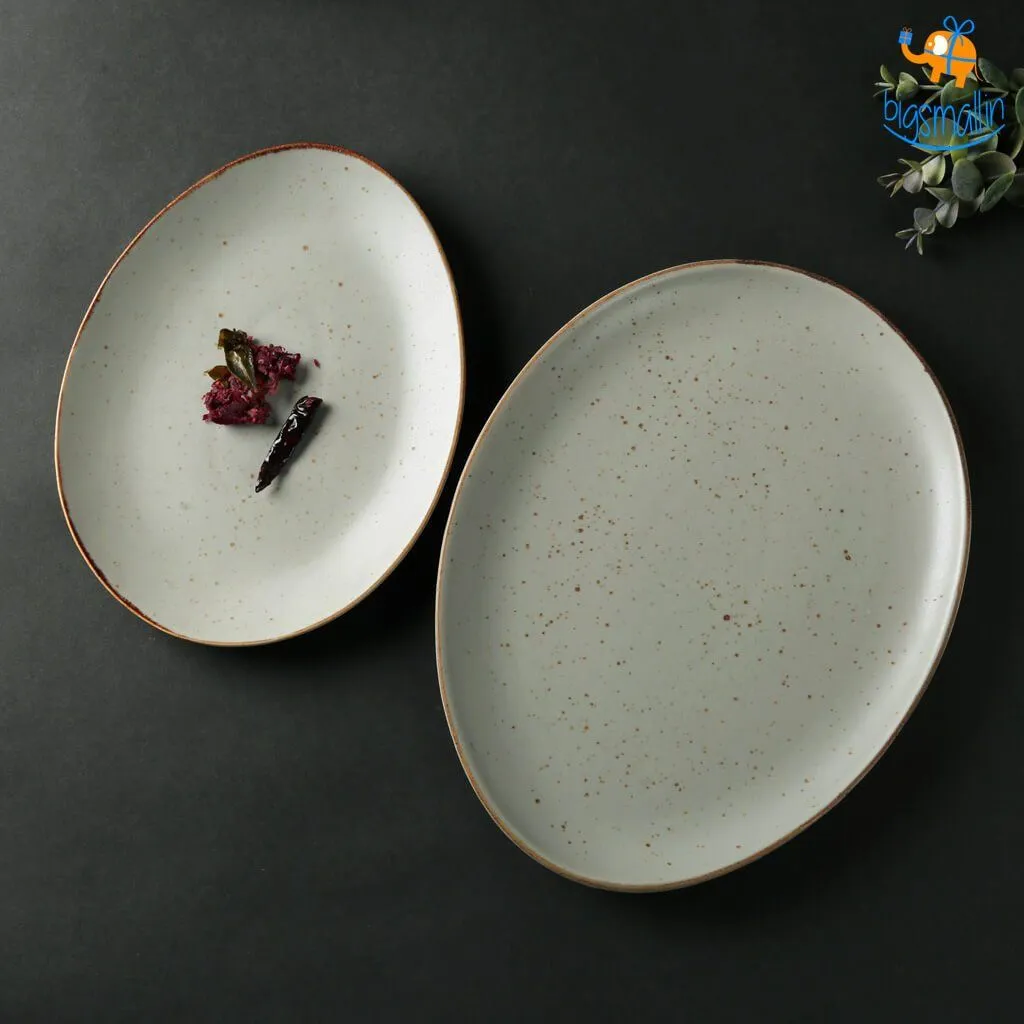 Egg Shaped Artisan Plates - Set of 2