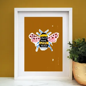 Eleanor Bowmer: Manchester Bee Print Bronze (A4)