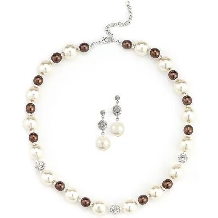 Ellie Colored Pearl Necklace and Earring Set