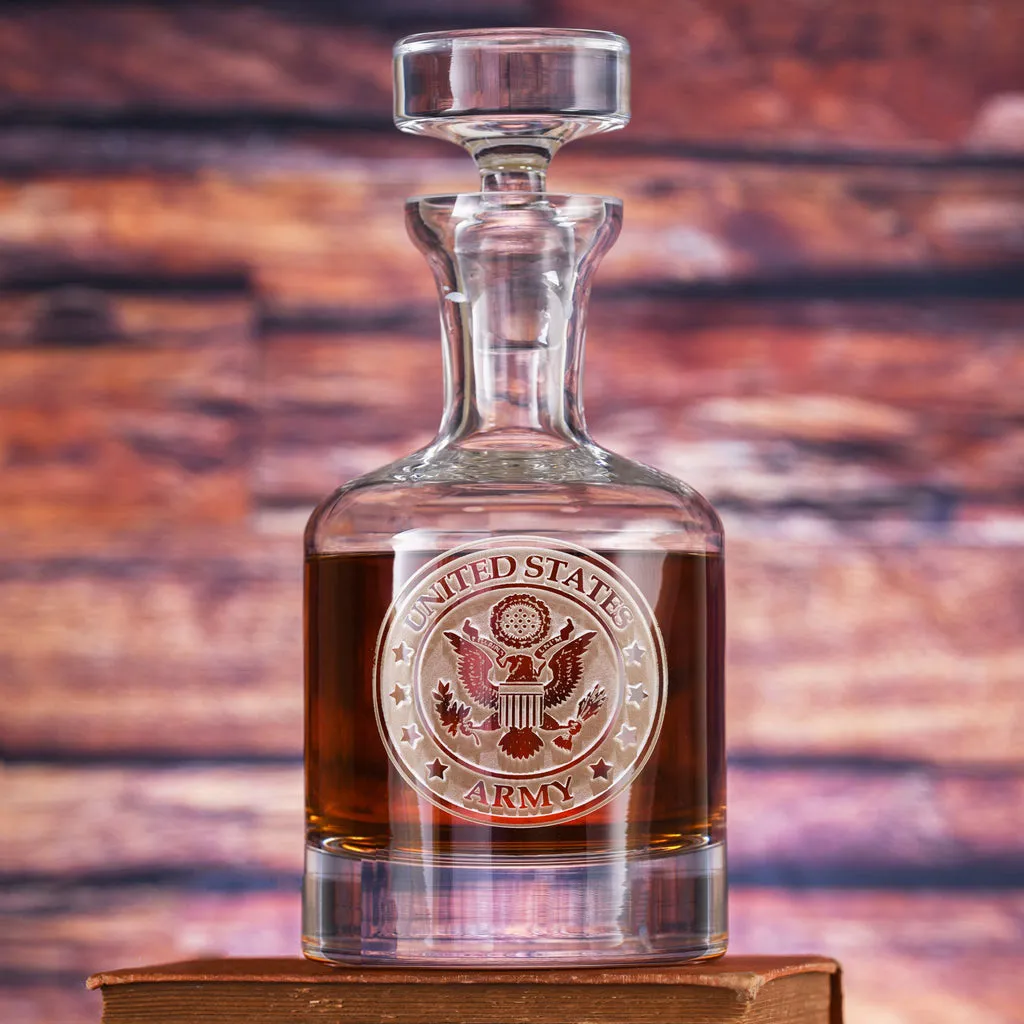 Engraved Army Whiskey Scotch Decanter