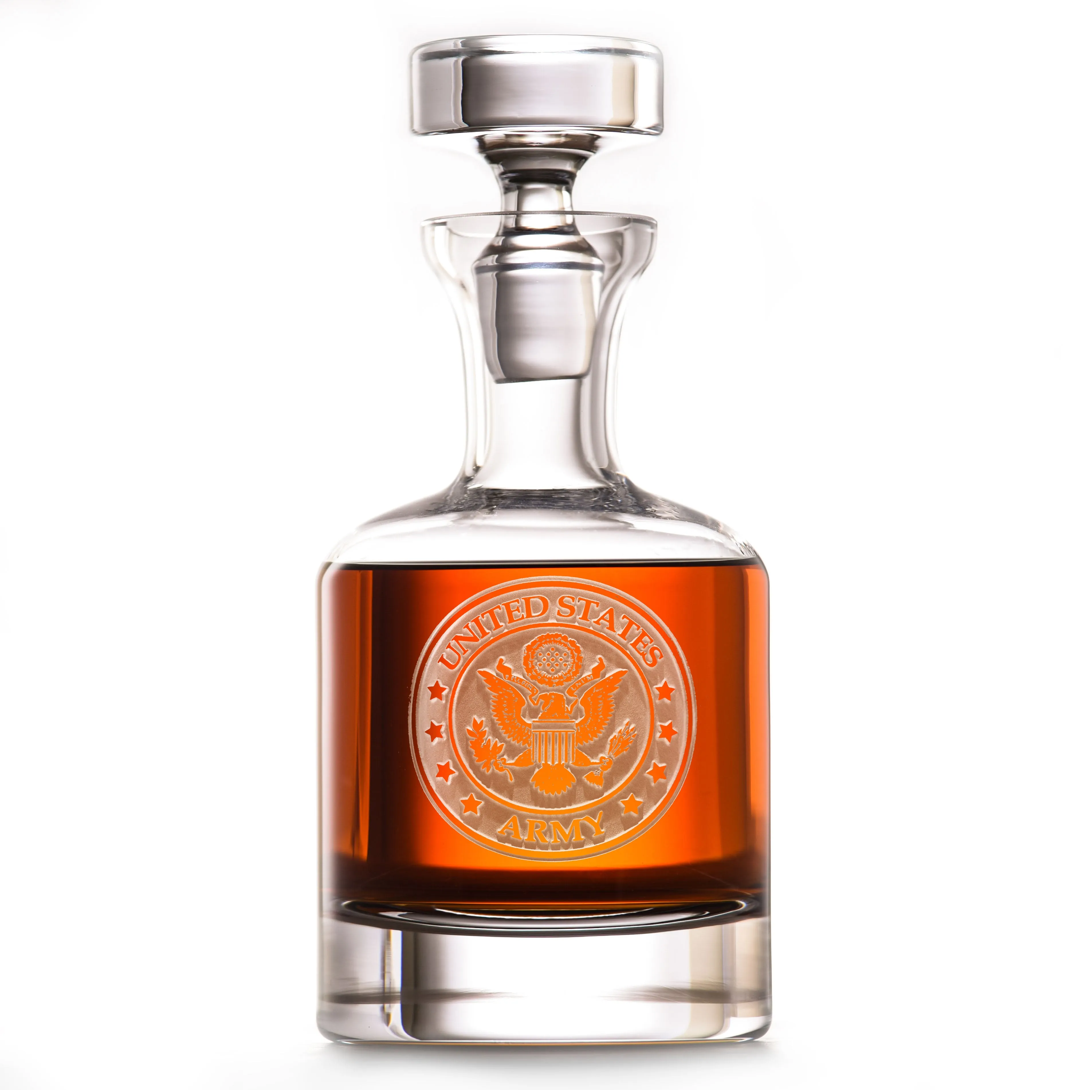 Engraved Army Whiskey Scotch Decanter