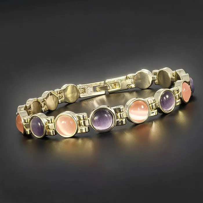 Equilibrium Moonstone Circles Bracelet Pink Lilac