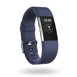 Fitbit Blue Charge 2 Heart Rate   Fitness Wristband-Large (WITH LOGO)