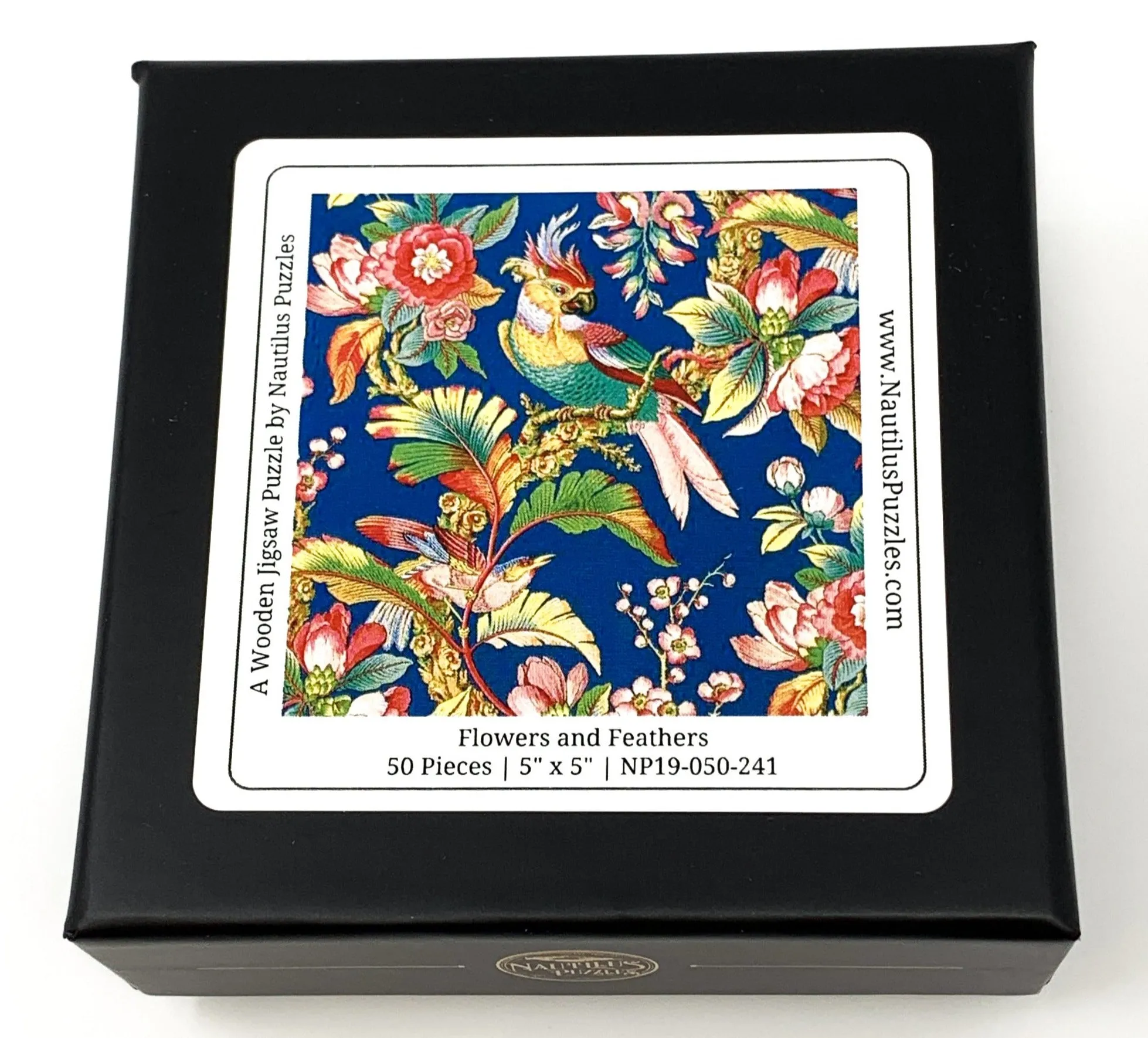 Flowers and Feathers (50 Piece Mini Wooden Jigsaw Puzzle)