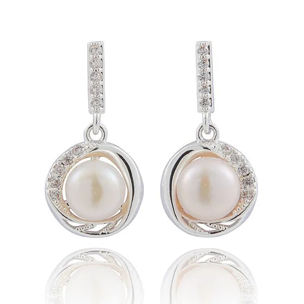 Framed Freshwater Pearl Earrings