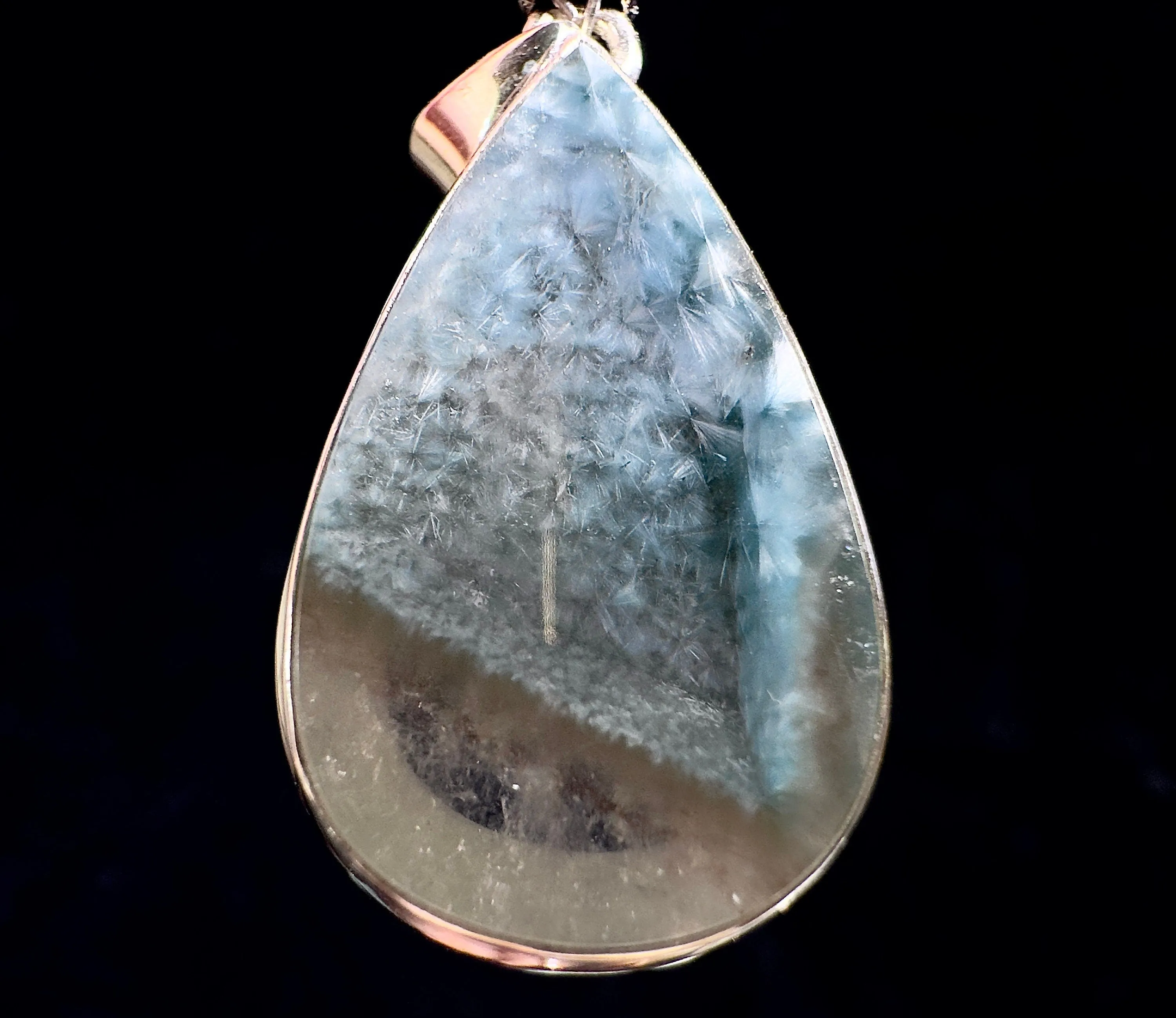 GILALITE in QUARTZ Pendant - State of Paraíba, Brazil - Rare Medusa Paraiba Quartz, One-of-a-Kind, Polished Crystal Cabachon, 53832