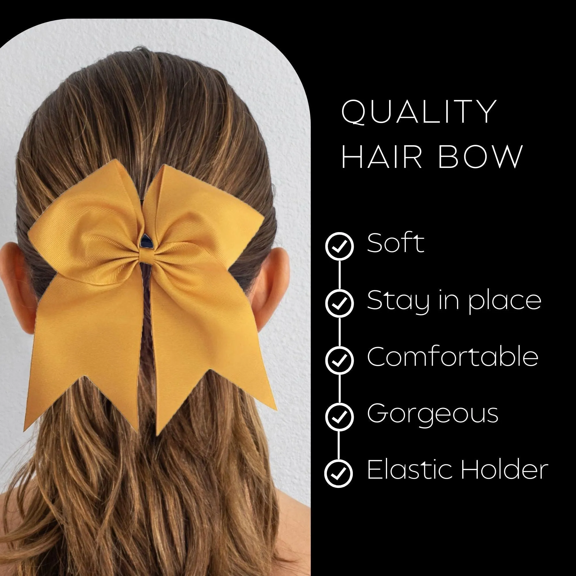 Gold Cheer Bows - 10 Pack