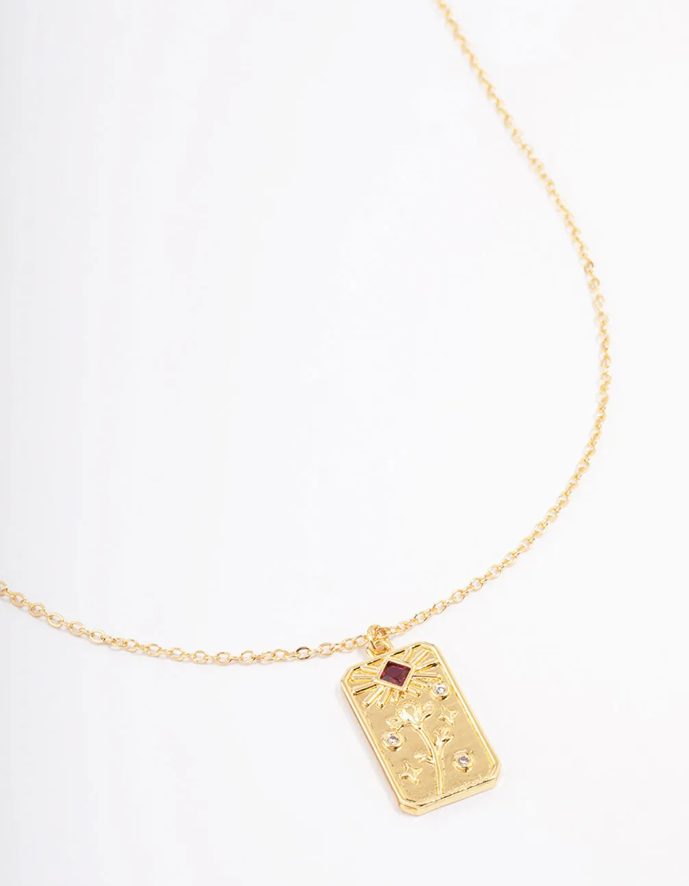 Gold Plated January Birth Month Flower Pendant Necklace